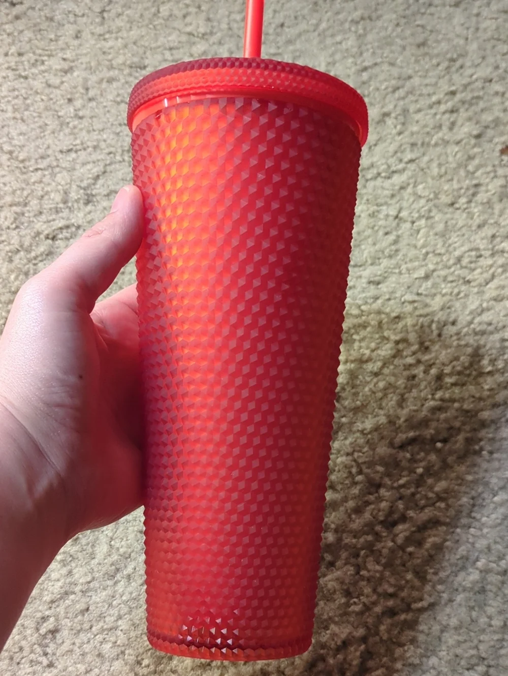Starbucks Red Textured Reusable Tumbler with Straw